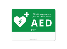 Tablica informacyjna lokalizacji AED